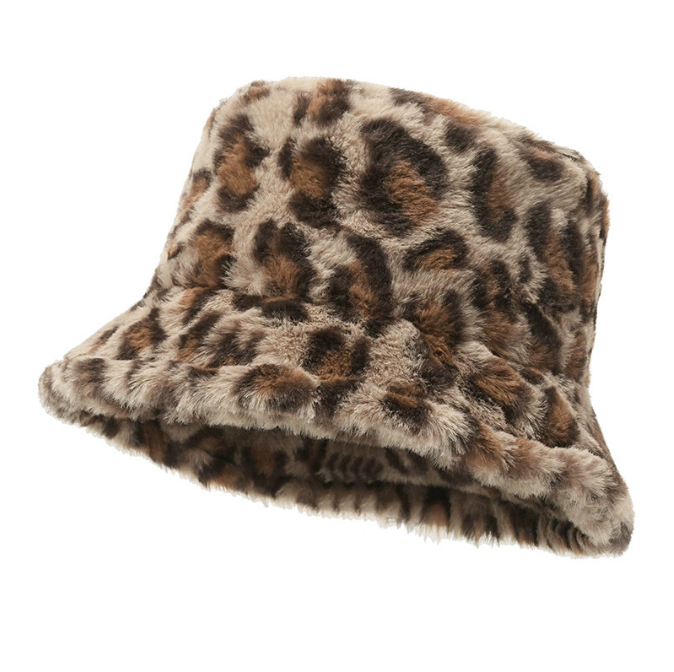 Chapeau bob femme hiver léopard – chapeau doux et chaud