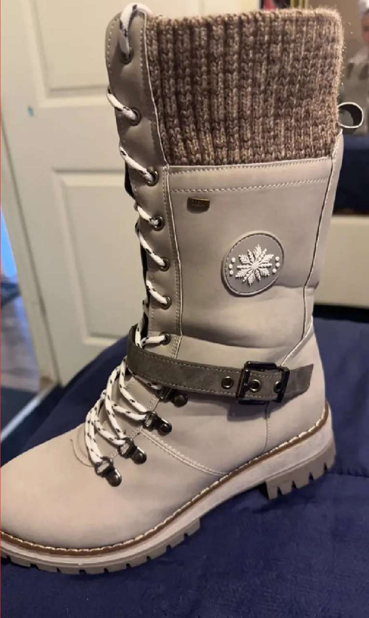Bottines Montantes en Cuir Synthétique | Doublure Chaude | Style et Confort