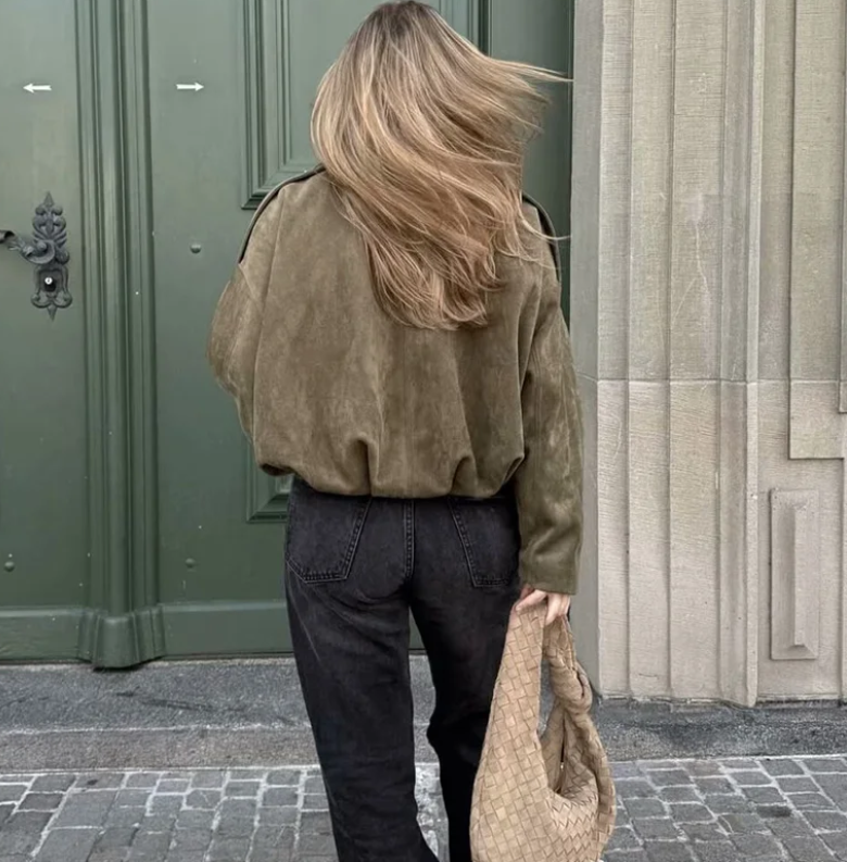 Veste Oversize Style Suède Pour Femmes – Manteau Décontracté Automne/Hiver Avec Poches