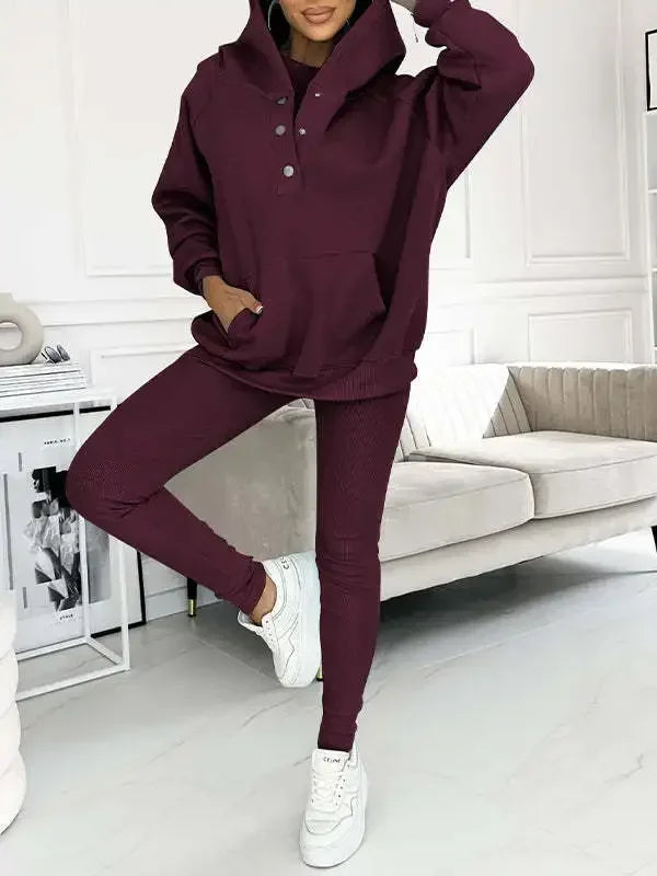 Ensemble Sweat & Pantalon | Col Zippé | Style Décontracté et Confortable
