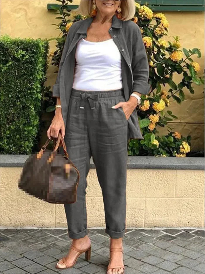 Ensemble en Lin Léger | Veste & Pantalon | Confort Décontracté
