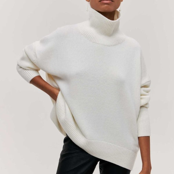 Pull Oversize à Col Roulé | Laine Mélangée | Confortable et Élégant
