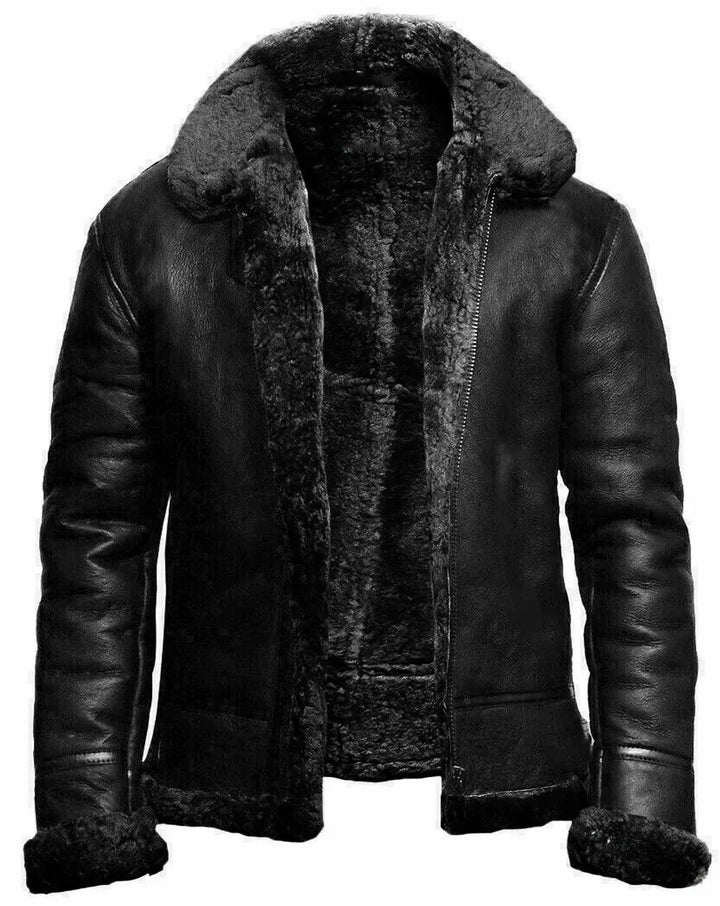 Veste Aviateur en Cuir | Doublée de Fourrure | Style Intemporel
