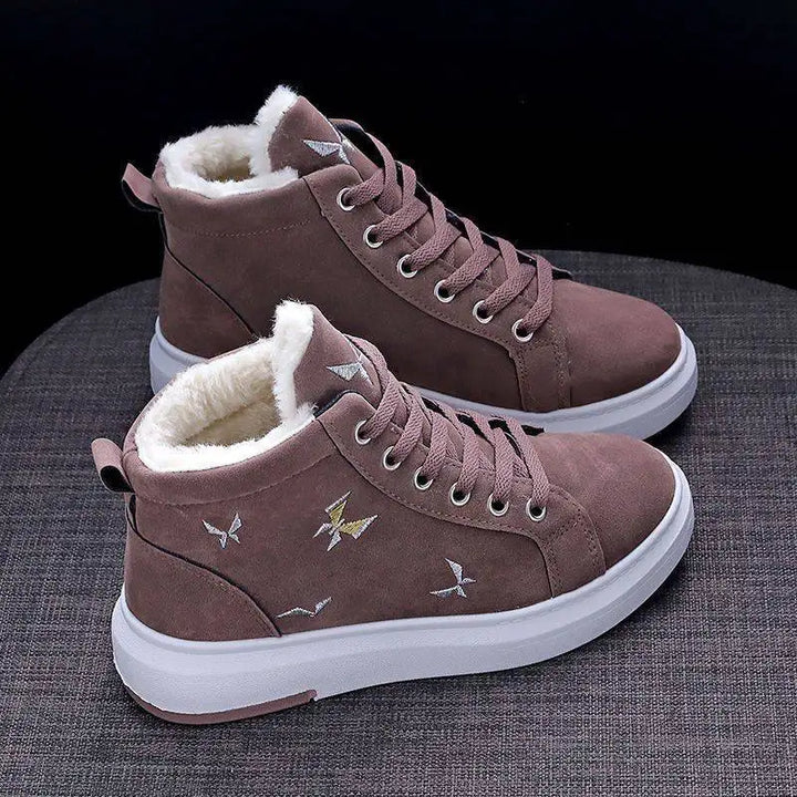 Baskets Montants Doublés | Motif Étoilé | Chauds et Confortables