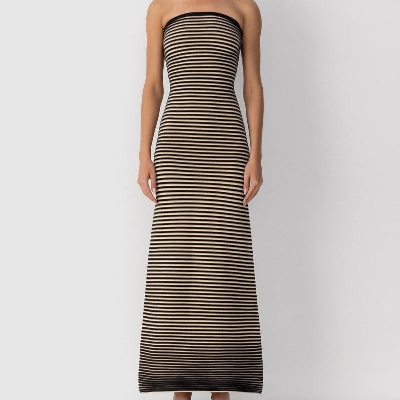 Robe Longue Bandeau Rayée – Coupe Fluide & Esprit Estival Chic