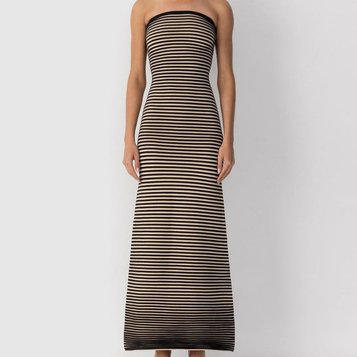 Robe Longue Bandeau Rayée – Coupe Fluide & Esprit Estival Chic