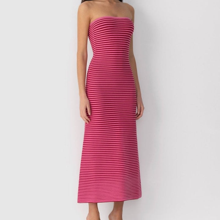Robe Longue Bandeau Rayée – Coupe Fluide & Esprit Estival Chic