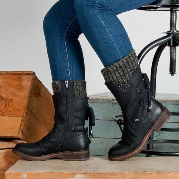 Bottines en Simili Daim avec Col Tricoté | Confortables et Tendance | Look Décontracté