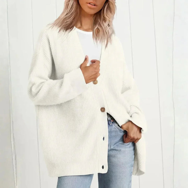Cardigan Douillet à Coupe Ample – Blanc
