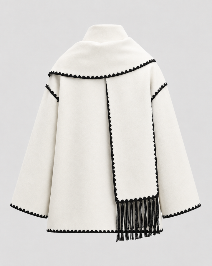 Manteau Ample avec Écharpe Intégrée