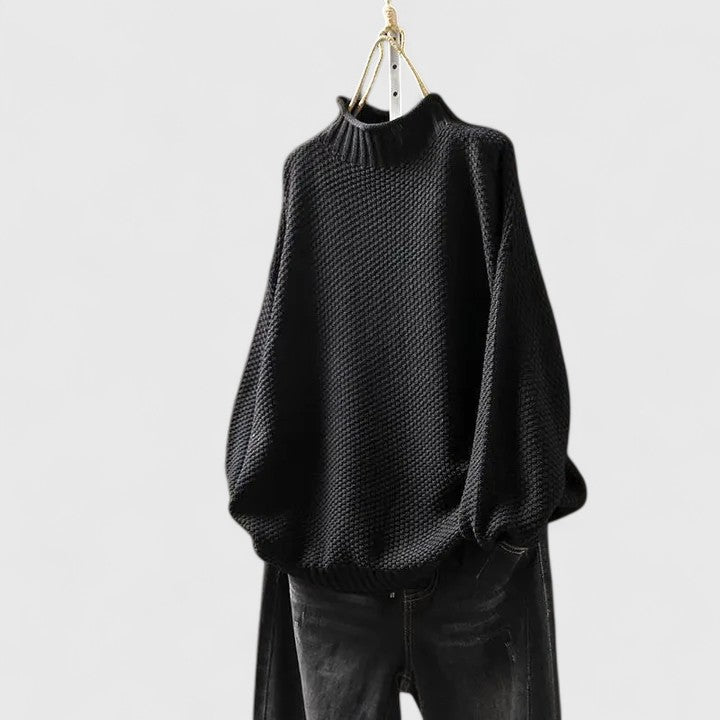 Pull oversize à col montant – Noir