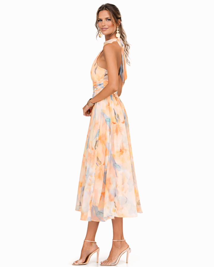 Robe Longue Aquarelle Élégante