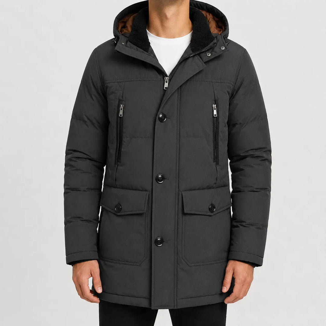 Manteau d'Hiver Homme à Capuche – Ardoise