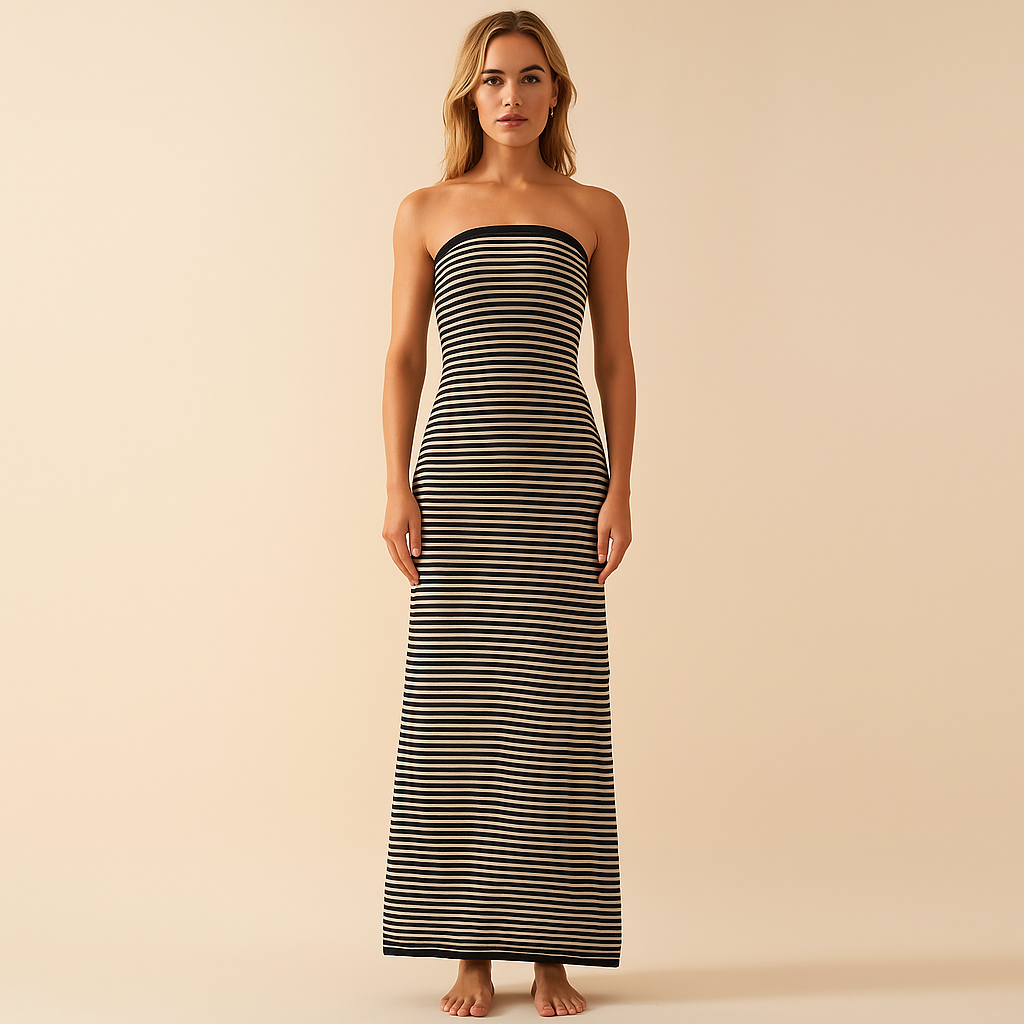 Robe Longue Bandeau Rayée – Coupe Fluide & Esprit Estival Chic