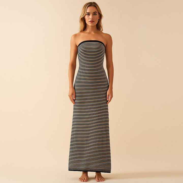 Robe Longue Bandeau Rayée – Coupe Fluide & Esprit Estival Chic