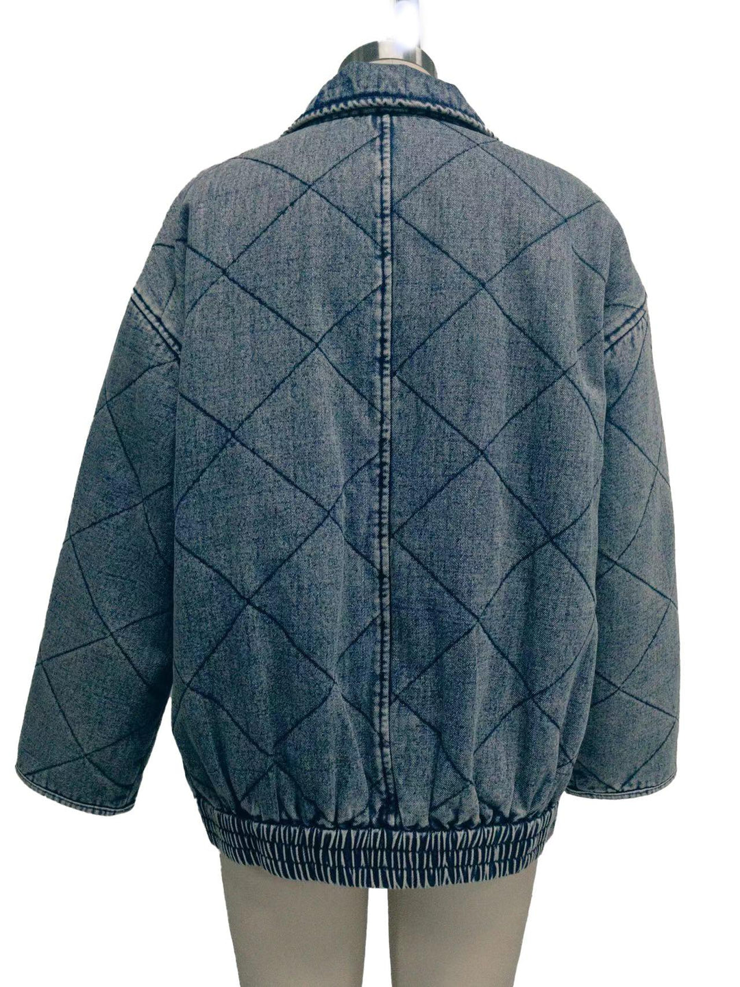 Veste Matelassée en Denim | Coupe Ample | Style Décontracté et Moderne