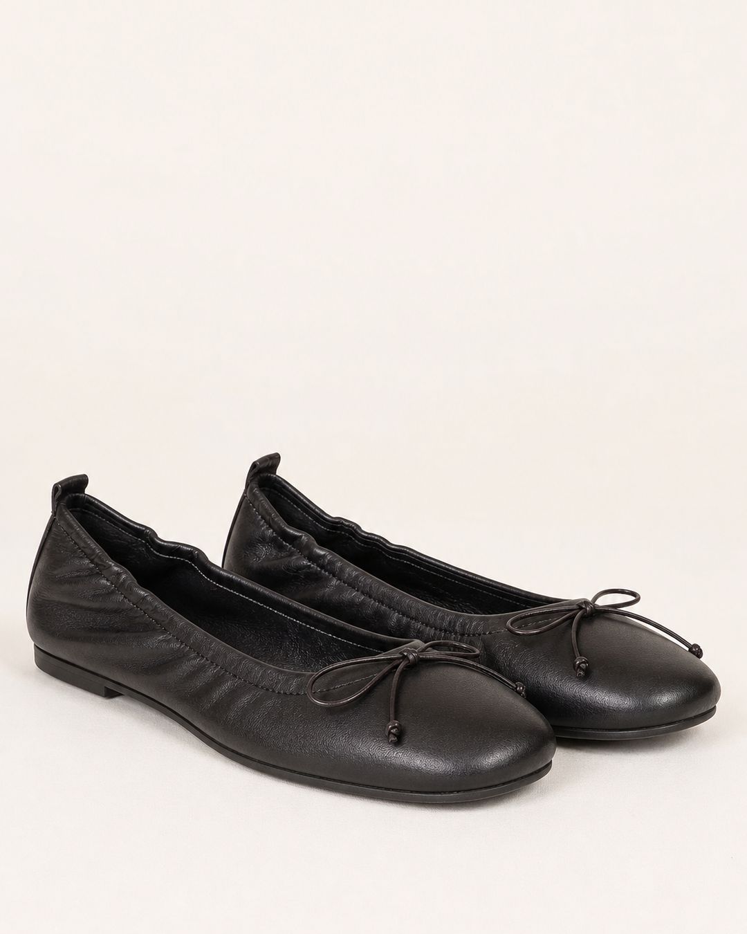 Ballerines Souples à Petit Nœud – Marron