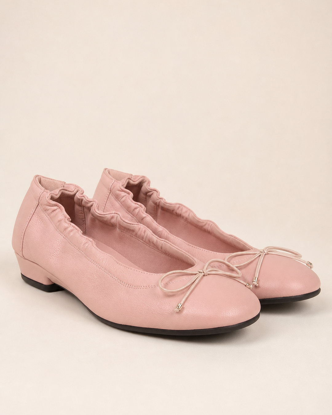 Ballerines Souples à Petit Nœud – Rose