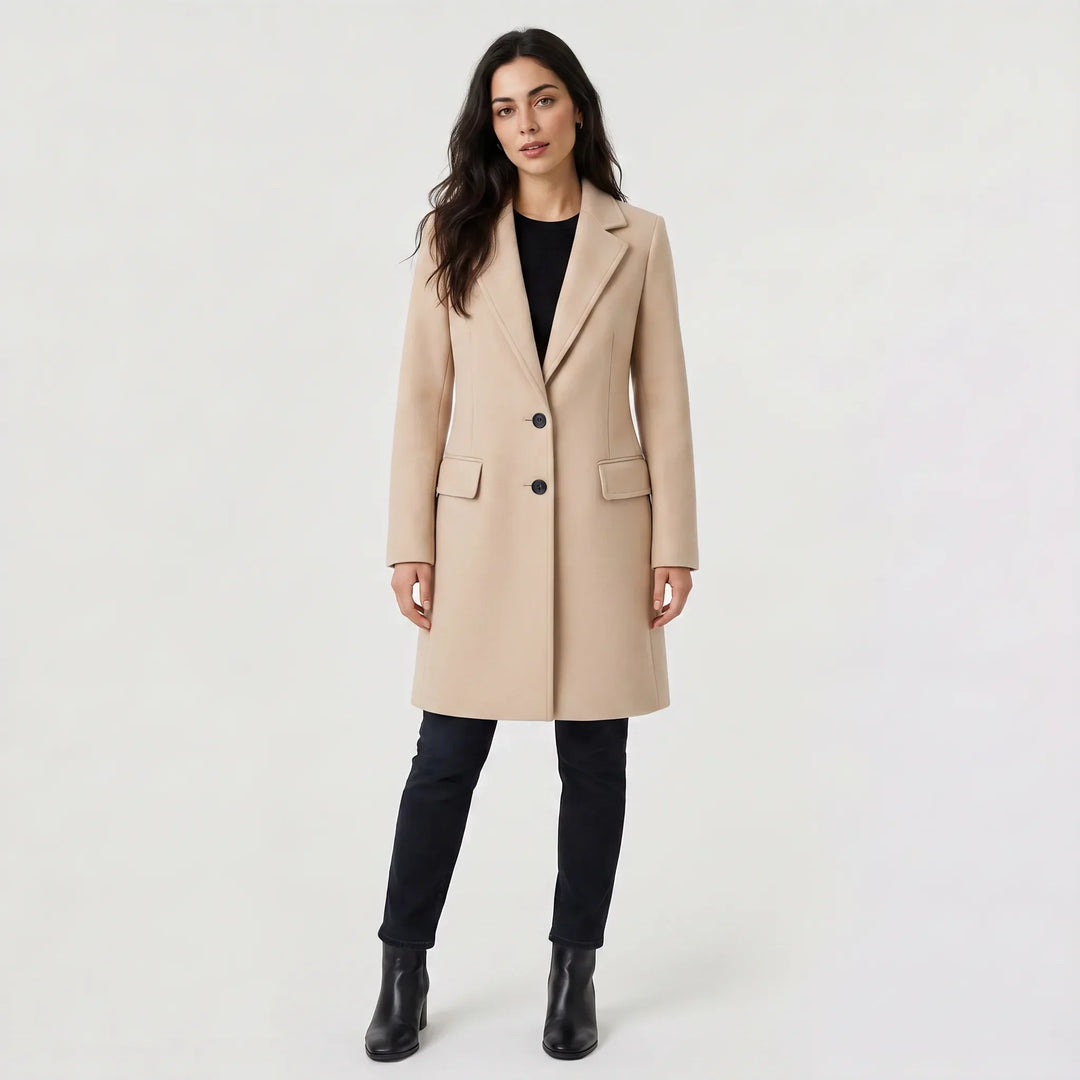 Manteau droit style épuré – Beige
