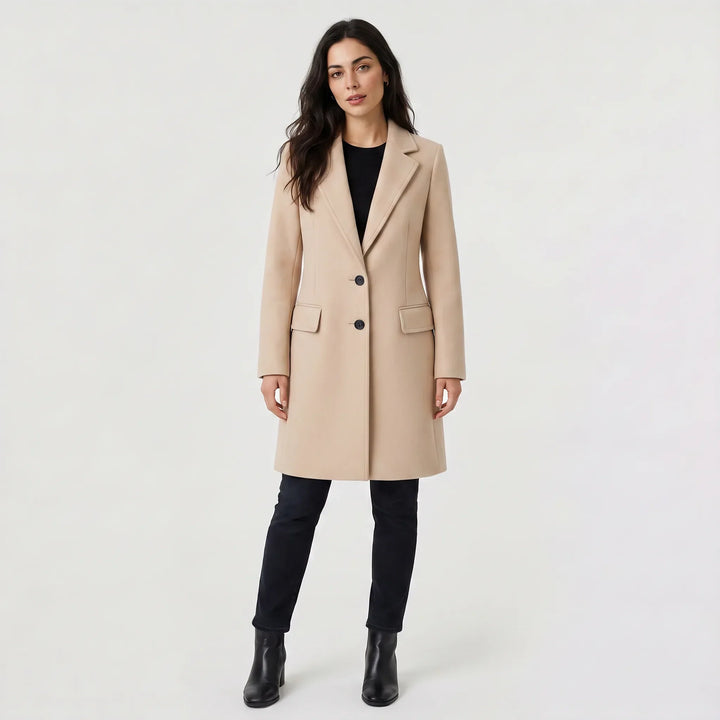 Manteau droit style épuré – Beige