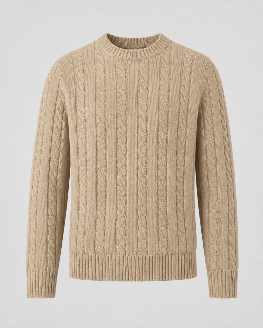 Pull Homme à Motif Torsadé – Beige