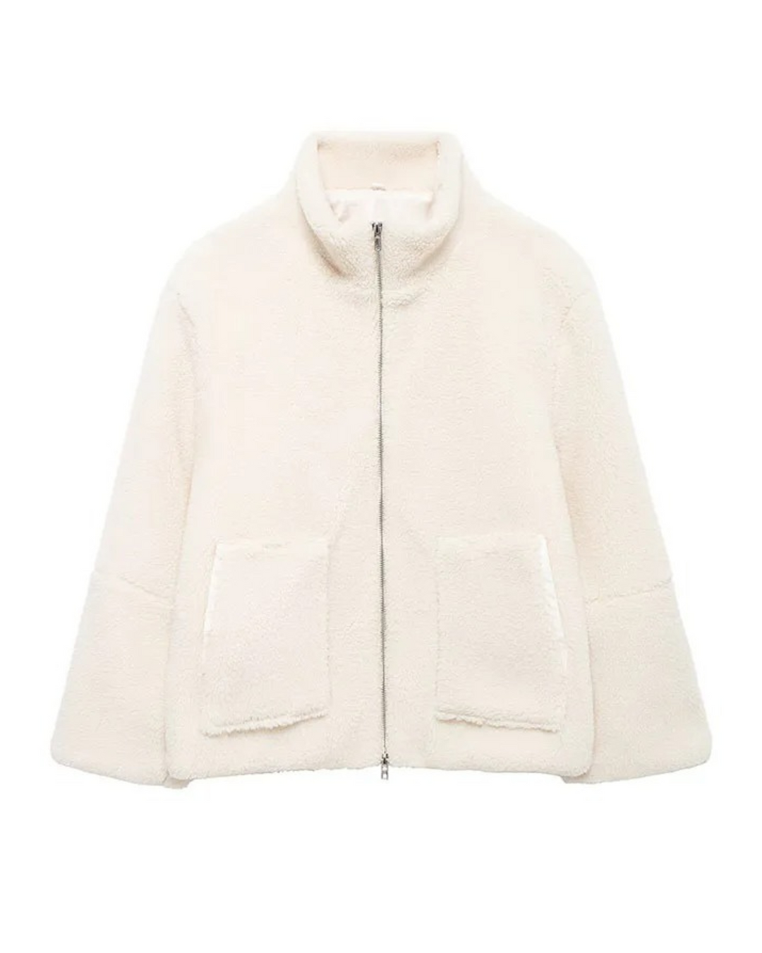 Veste douillette à col montant – Beige