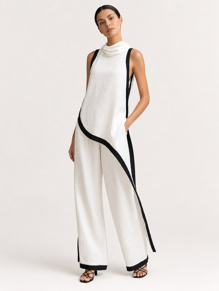 Ensemble Élégant Bicolore – Blanc