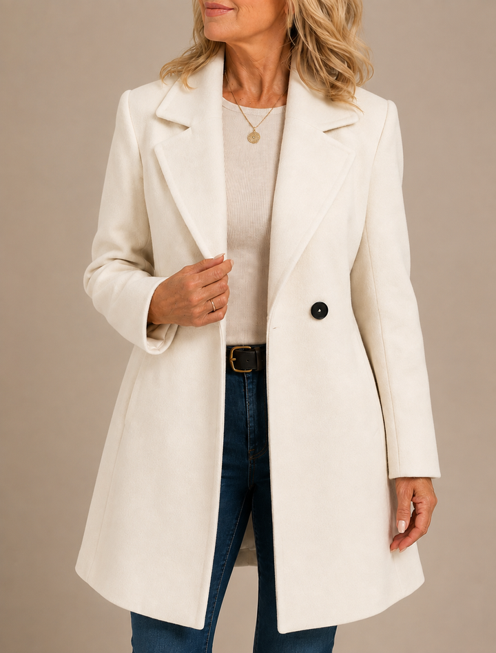 Manteau mi-long structuré – Blanc