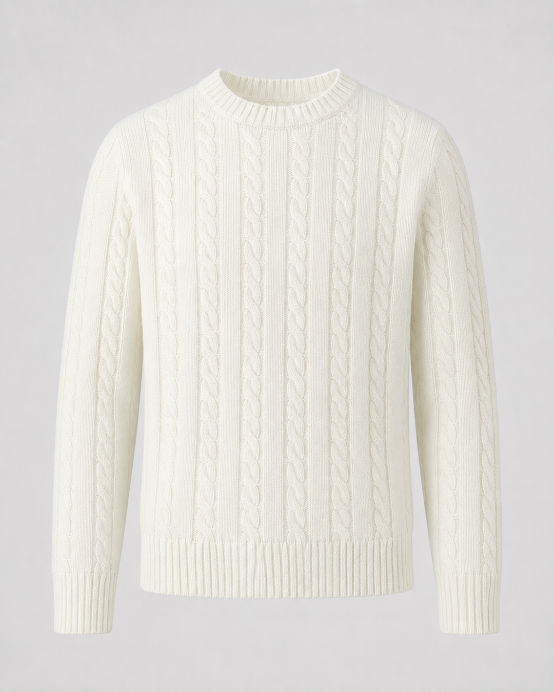 Pull Homme à Motif Torsadé – Blanc