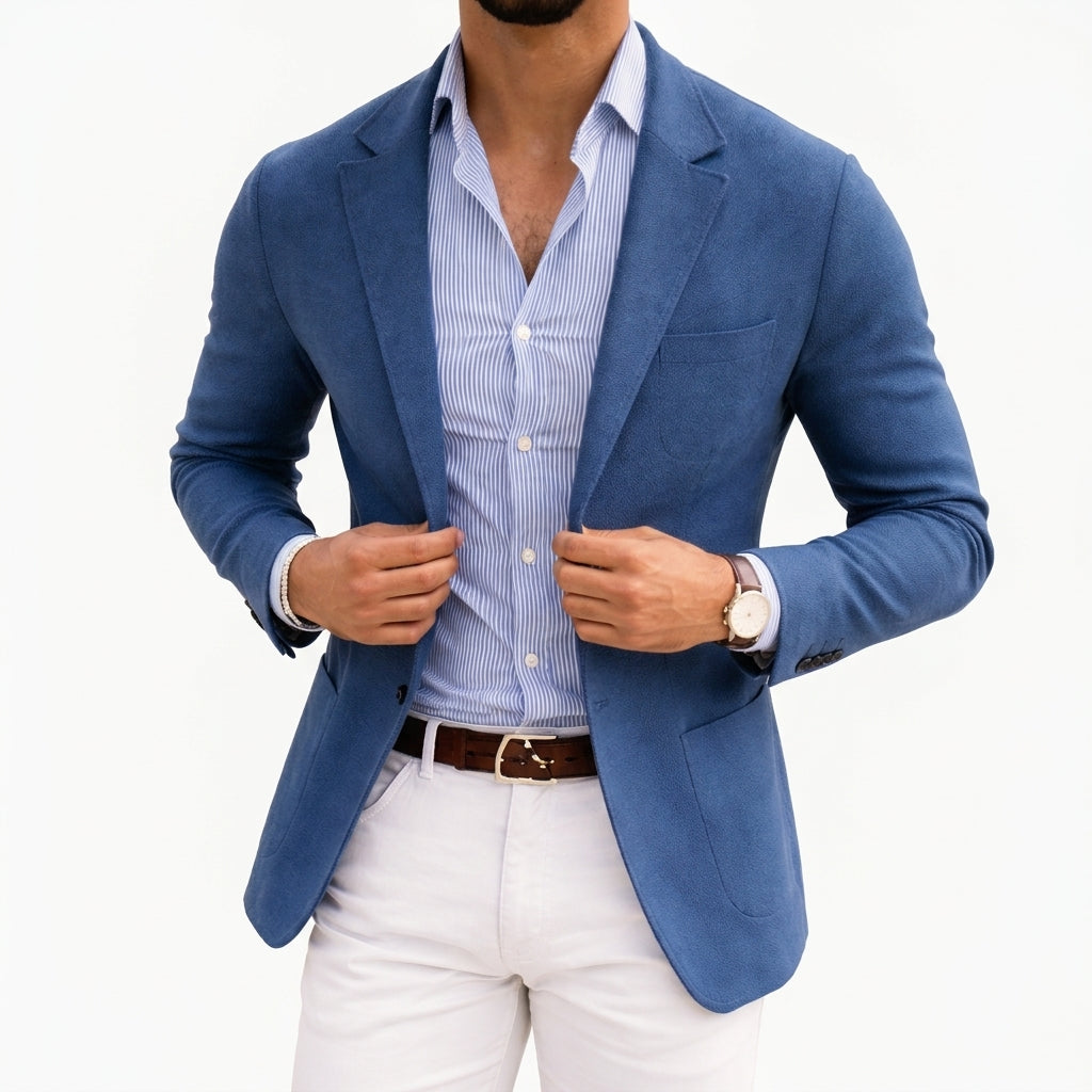 Blazer Homme Coupe Ajustée – Bleu