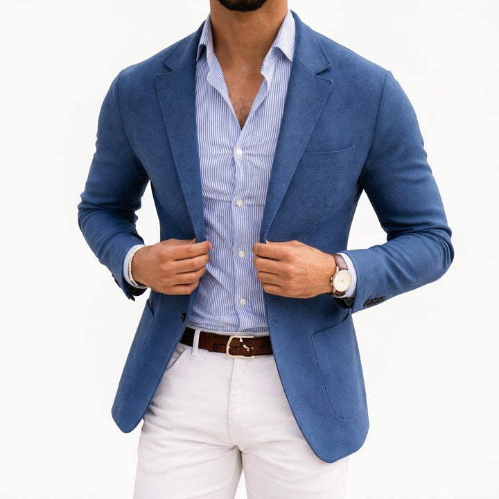 Blazer Homme Coupe Ajustée – Bleu