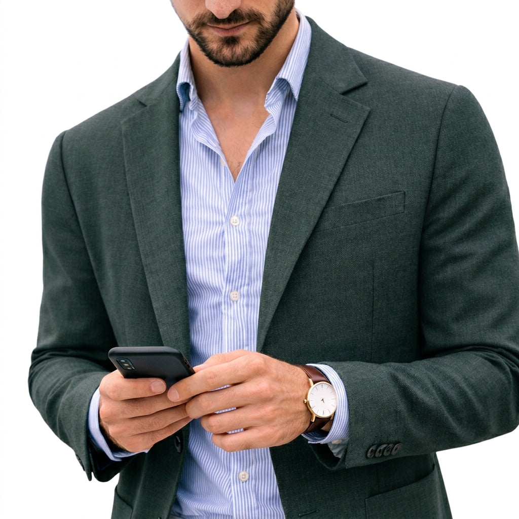 Blazer Homme Coupe Ajustée – Vert