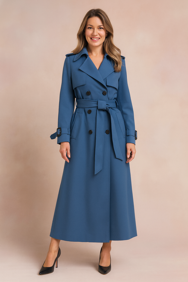 Manteau Style Trench Classique – Bleu