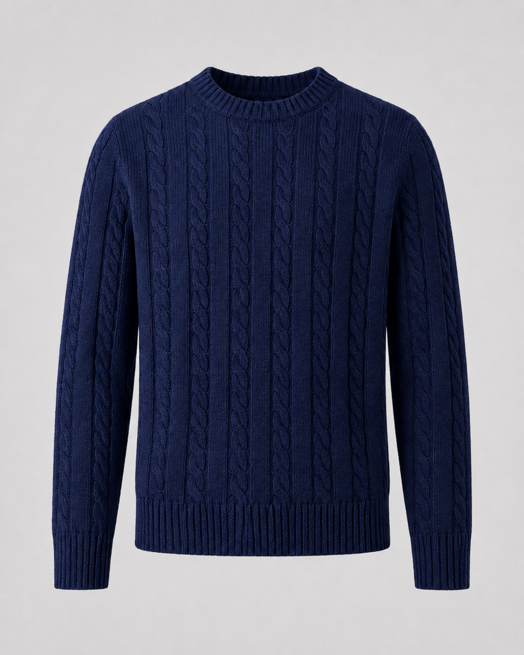 Pull Homme à Motif Torsadé – Bleu Marine