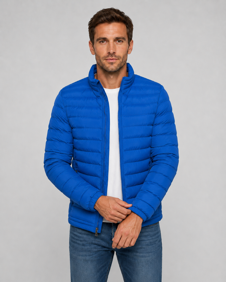 Veste Légère à Col Montant – Bleu