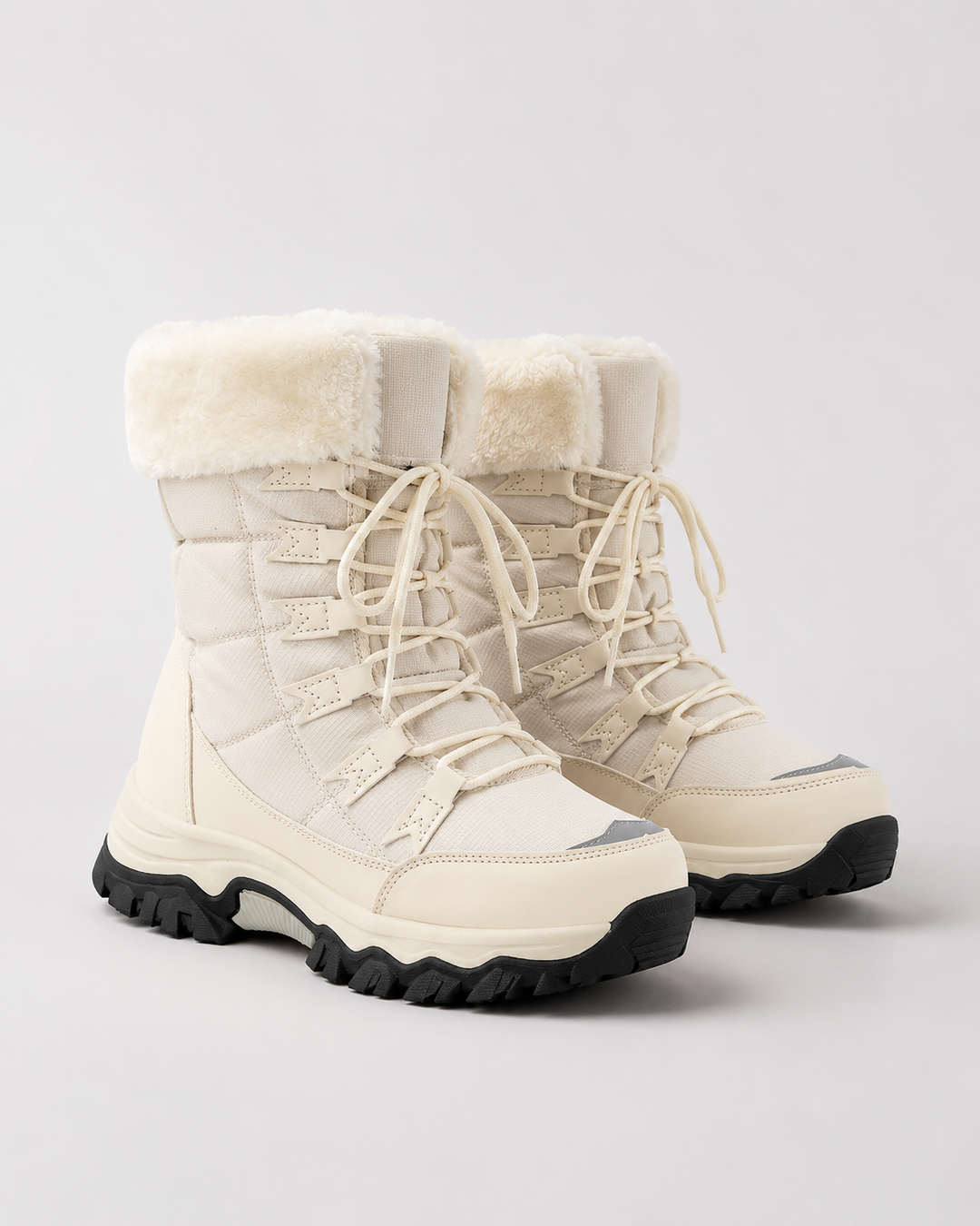 Bottes de Neige à Lacets – Beige