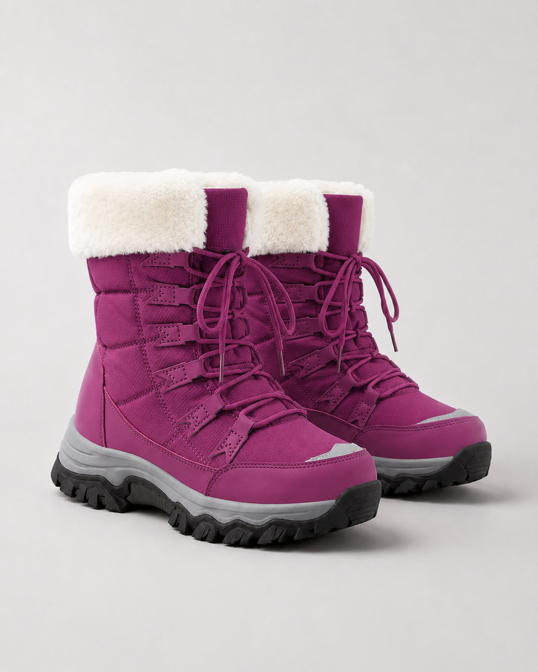 Bottes de Neige à Lacets – Rose