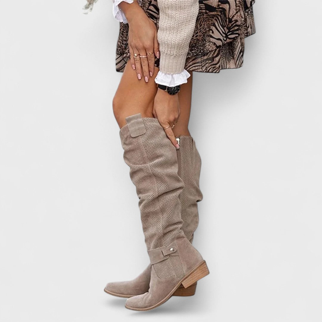 Bottes Hautes Ajourées Taupe