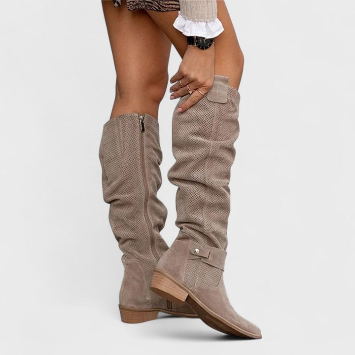 Bottes Hautes Ajourées Taupe