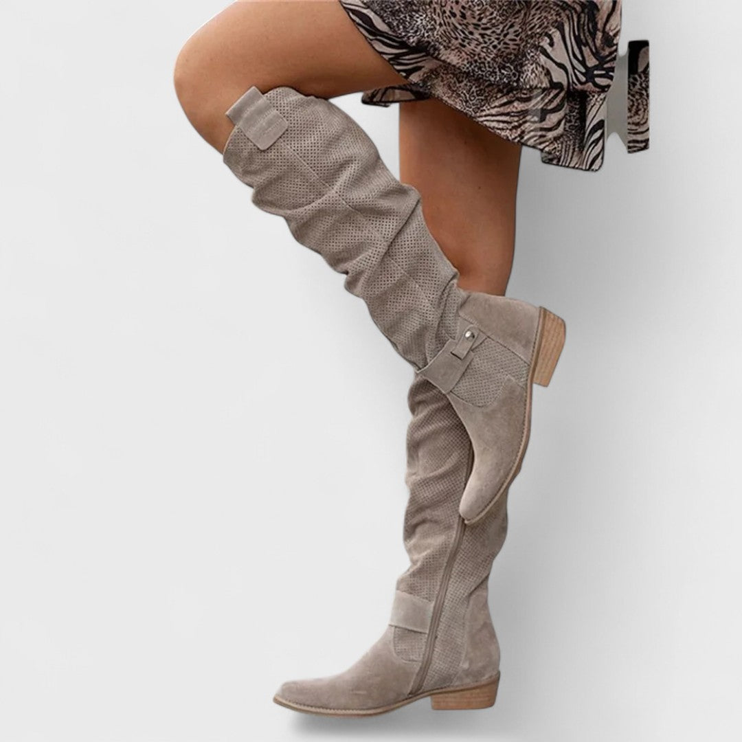 Bottes Hautes Ajourées Taupe – Taupe