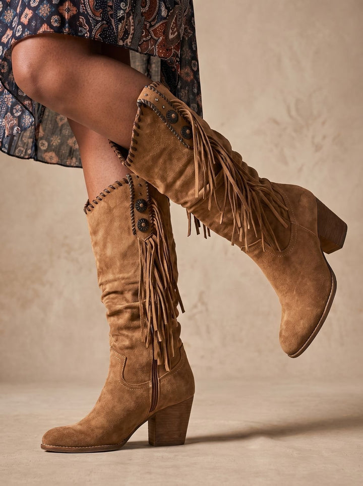 Bottes Hautes Bohèmes à Franges