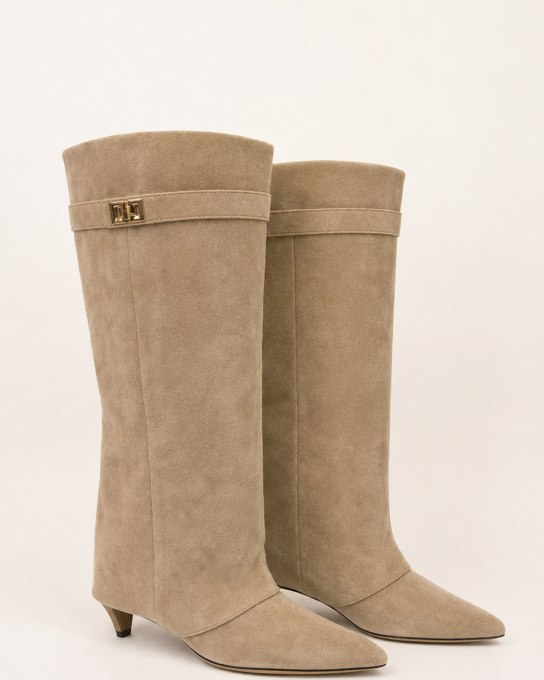 Bottes Mi-Mollet à Bout Pointu – Abricot