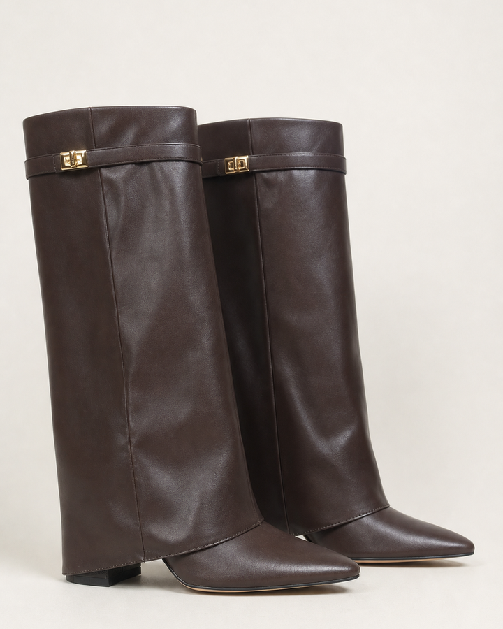 Bottes Mi-Mollet à Bout Pointu
