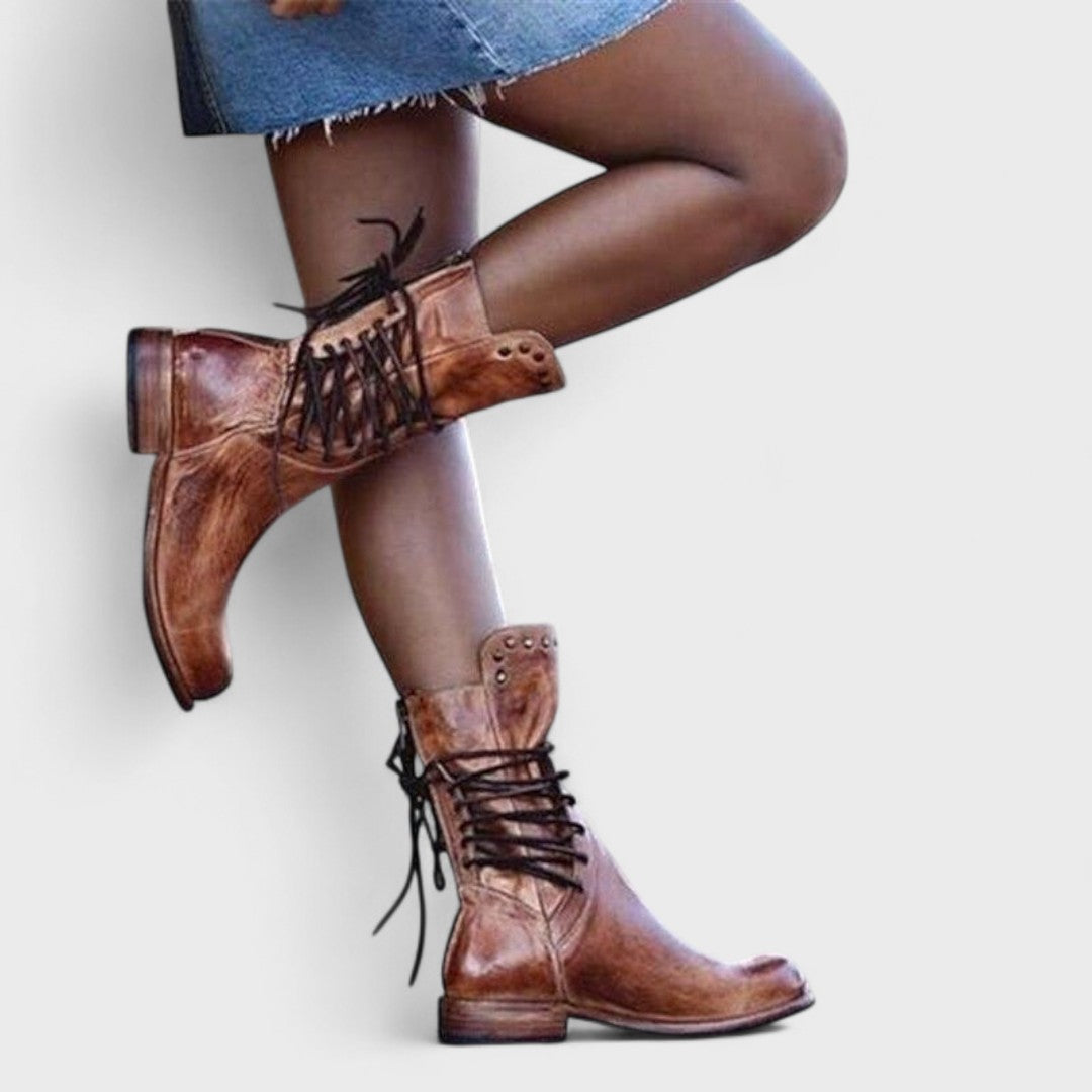 Bottes Mi-Mollet à Laçage Arrière