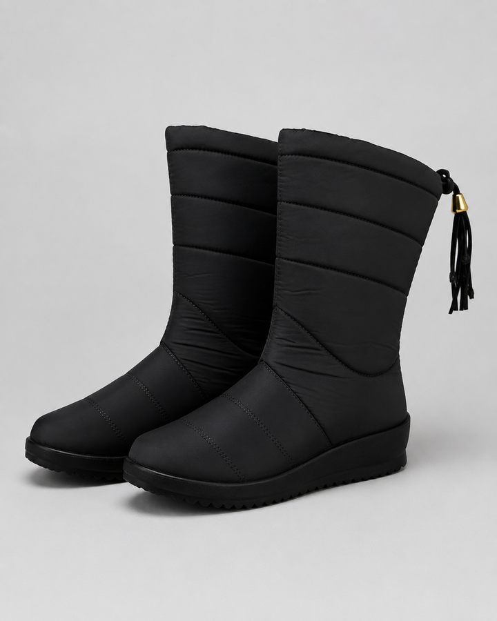 Bottes Mi-Mollet Matelassées – Noir