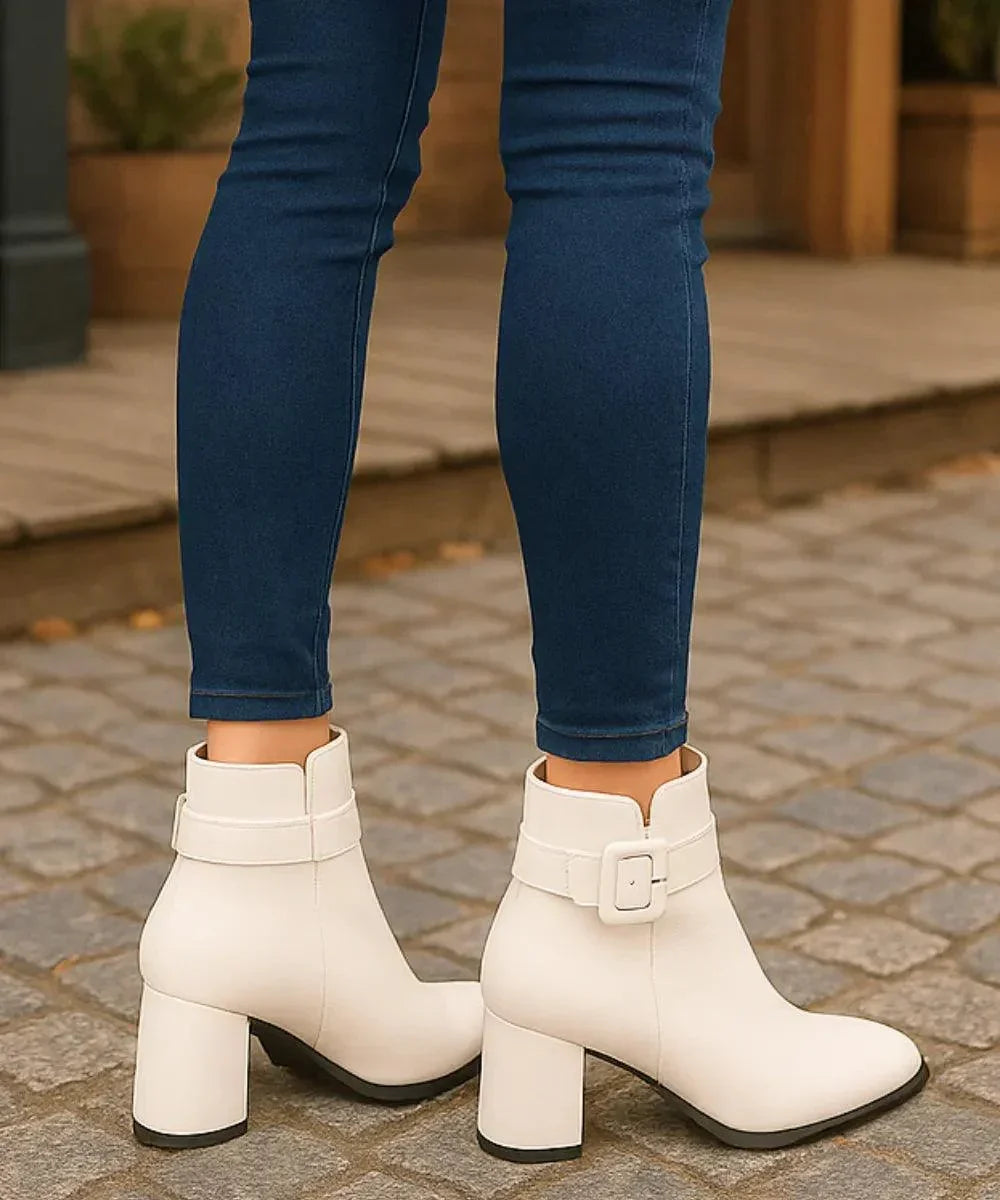 Bottines à Boucle et Talon Bloc