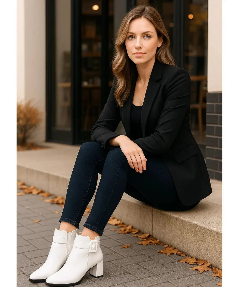 Bottines à Boucle et Talon Bloc