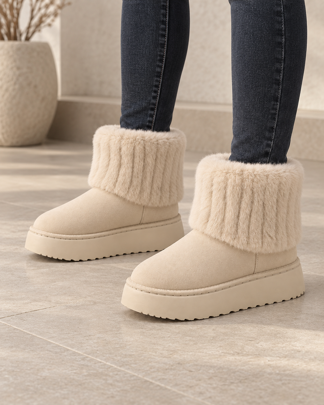 Bottines à Revers et Plateforme