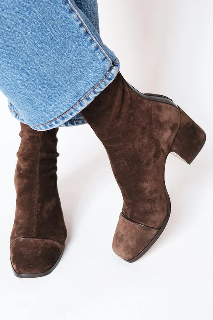 Bottines Ajustées à Bout Carré
