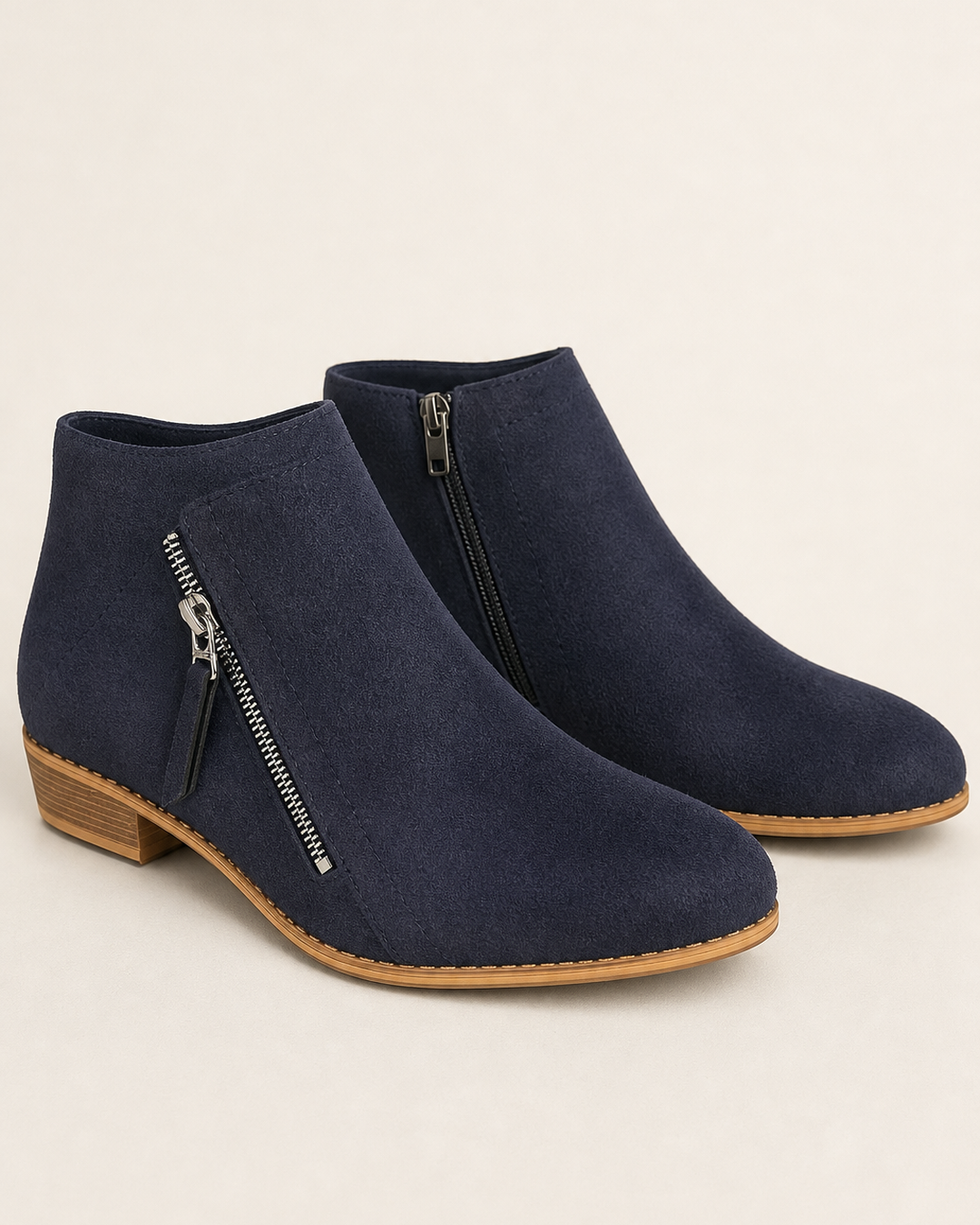 Bottines Classiques à Petit Talon – Bleu Marine Foncé
